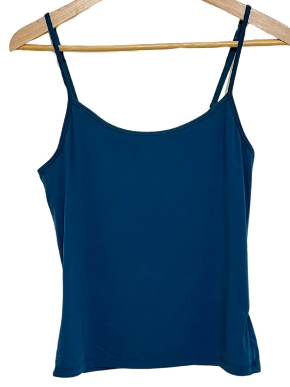 Jewel-Tone Teal Green Fitted Camisole Spaghetti Strap Tank Top – S
